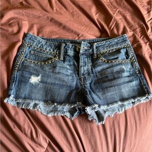 American Eagle Outfitters Studded Blue Jean Shorts